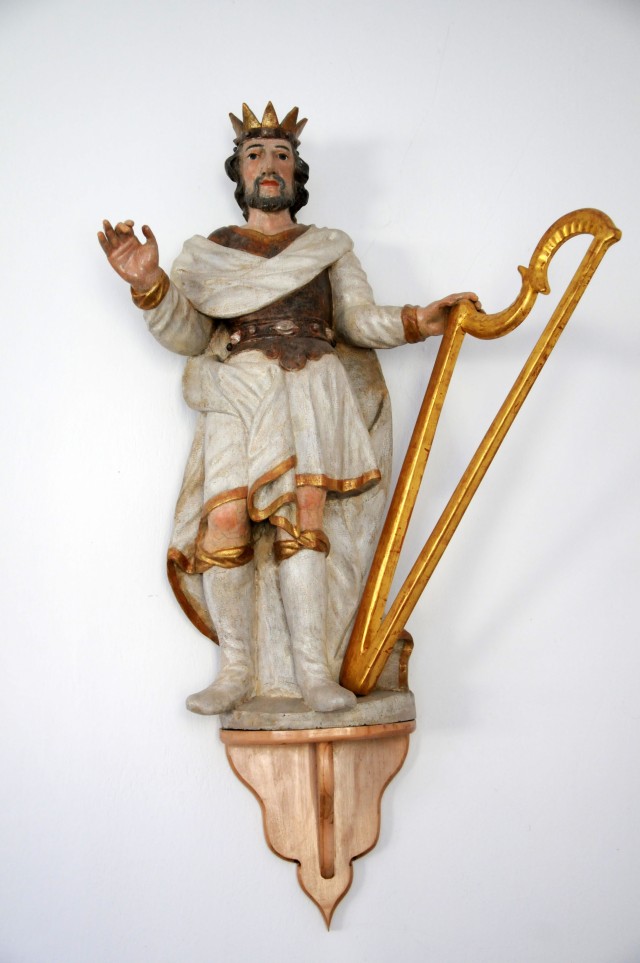 KIng David statue from original altar of the Evangelical Lutheran church in Obisovce, Slovakia.