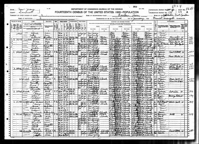 1920 census record showing households of John, Michael and Goerge Sabol. Click to enlarge.